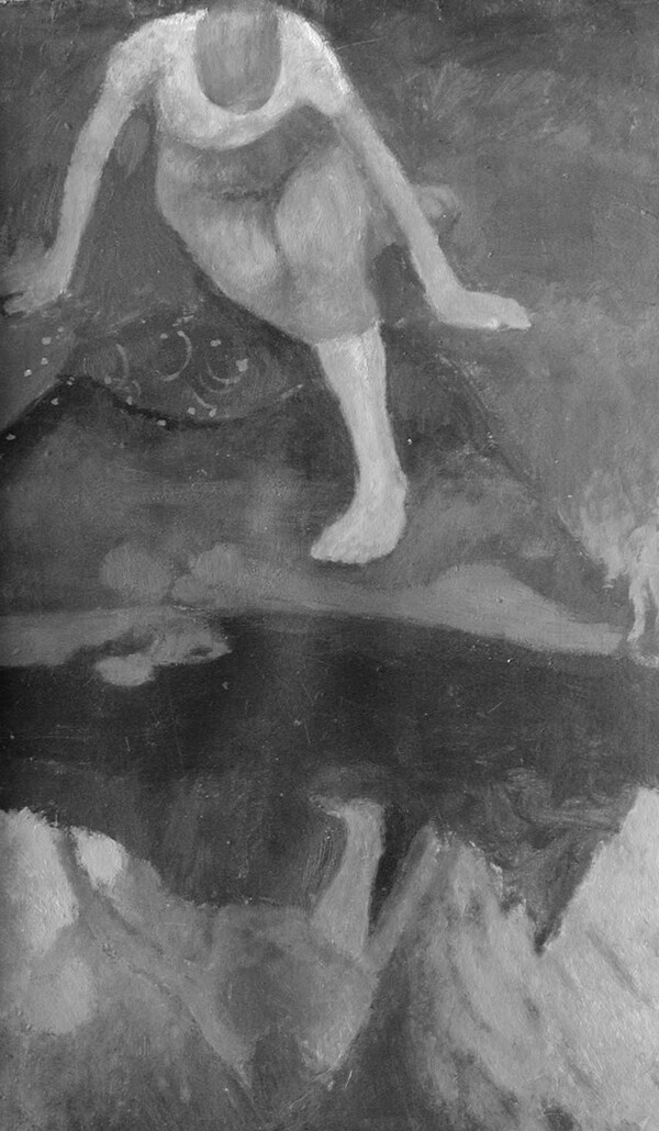 Ottilie Reylaender, Spiegelung, vers 1902, huile sur carton, Worpsweder Kunststiftung Friedrich Netzel.